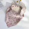 Pañuelo para la cabeza floral pastoral suave estilo coreano con diseño elástico ancho para mujer, perfecto para sesiones de fotos de primavera y verano
