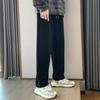 Calças Casuais Masculinas Estilo Japonês, Calças Retas Soltas Cropped High Street, Calças da Moda de Perna Larga, Calças de Alfaiataria Dk Caimento de Alta Qualidade