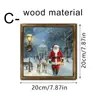 Nuevo Papá Noel Caminando con Alce Marco de Fotos de Madera de Doble Capa Decoración de Fondo para Escritorio de Sala de Estar Restaurante Pared