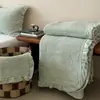 Juego de Cuatro Piezas Estilo Crema de Alto Gramaje Color Sólido Encaje Francés Vellón de Leche Estilo Colcha Clase A Ropa de Cama de Vellón Otoño/Invierno