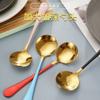 Serie 1010 Cuchara de Acero Inoxidable Cuchara Redonda para Helado de Verano Mango Largo Engrosado Fábrica Jieyang Venta al por Mayor Cuchara para Sandía