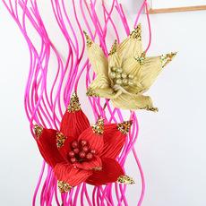 Novas flores de Natal decorações para árvores de Natal decorações para festas e reuniões cores brilhantes flores artificiais acessórios para arranjos de flores