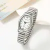 Relógio feminino de quartzo com formato oval, estilo moderno e casual, design de pulseira elástica, atacado direto de fabricante de exportação transfronteiriça