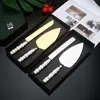Mango de Cerámica Perlada Acero Inoxidable 430 Set de Espátula Cuchillo para Pastel Creativo Horneado Cuchillo para Queso Espátula para Pizza Vajilla de Postre