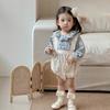 Roupas Macacão para Bebê Dianxi, Macacão para Menina Bebê, Estilo Primavera e Outono, Macacão de 100 Dias Lua Cheia para Criança Pequena, Roupa de Primavera