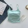 Design Puramente Sexy e Doce, Camisola Plissada com Bojo Embutido, Pode Ser Usada como Camada Interna ou Peça Externa, Lindo Top nas Costas para Mulheres