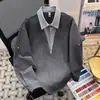 Camisa de moda de verano para hombre, elegante y versátil, de dos piezas falsas para hombres y adolescentes, con un diseño que irradia estilo 'old money' y un cuello polo