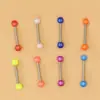 Pircings de Lengua de Polvo de Perla Europeos y Americanos Más Vendidos, Acrílico Color Caramelo Lindo Sexy Chica Caliente Color Mixto Joyería de Piercing Pircings de Lengua