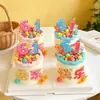 Decoraciones para Pastel del Día del Niño 61 Feliz Dopamina Acrílico Toppers Coloridos Caramelo Frijoles de Chocolate Decoraciones
