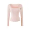 Camiseta de Manga Corta con Cuello Amplio de Tencel Estilo Chica Hot Deseo Puro para Mujer con Dobladillo Fruncido, Ceñida a la Cintura, Adelgazante y Versátil Top Casual
