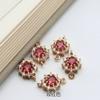 Zirconita Microincrustación Estéreo Hebilla Doble Copo de Nieve Colgante Pendientes Colgantes Accesorios Hecho a Mano DIY Pasador Coronas Material de Joyería