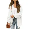 Cardigan grosso de malha plus size com manga morcego feminino para compras transfronteiriças na Amazon, novo para outono/inverno de 2026, suéter de malha com bolso, casaco feminino