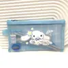 Bolsa de Lápis de Malha para Grupo de Meninas de Comércio Exterior Combinação de Papelaria K-Pop Régua Dobrável Lápis Borracha Apontador Bolsa com Zíper