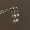 Brincos de argola com borla esférica do planeta Terra, design de nicho requintado e único, argolas versáteis de alta qualidade, prata 925