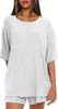Amazon Conjunto Transfronterizo Europeo y Americano para Mujer de Color Sólido Casual Holgado Cuello Redondo Manga Corta Tops Shorts Conjunto de Dos Piezas para Mujer