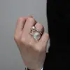 Anillo Minimalista de Plata de Ley S925 con Cristal Blanco en Forma de Lágrima para Mujer, Joyería Nueva Versátil de Personalidad de Lujo Ligero de Gama Alta de Nicho