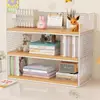 Estante de almacenamiento de escritorio multicapa, organizador de escritorio, escritorio de oficina, dormitorio estudiantil, estantería de mesa de arte de hierro simple y pequeña