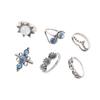 Joyería de combinación caliente de comercio exterior transfronterizo retro taladro girasol 6 anillos de traje joyería fábrica ventas directas