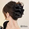 Pinza para el pelo de princesa con lazo negro para mujer, Pinza de tiburón grande para la parte posterior de la cabeza, Tocado de horquilla de alta gama