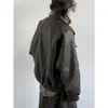 Jaqueta de Couro Motociclista Retro Japonês Melard Desgastado para Homens e Mulheres Americana Solta Casual Jaqueta de Couro PU Tendência