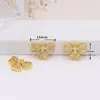 18k Ouro Verdadeiro Pentagonal Repolho Micro-incrustado Zircão Acessórios Borboleta Pulseira Pendurado DIY Colar Brincos Pingente D103