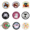 Broche de liga metálica com design de gato animal geométrico redondo de desenho animado, série de combinação de acessórios criativos, broche de joia