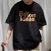 2024 nueva camiseta casual de manga corta Pu guapa versátil para hombre verano alta calle holgada moda top pullover cuello redondo