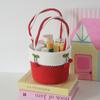 Bolsa tejida de mano de cerezas lindas, bolsa tejida creativa de algodón, bolsa pequeña fresca para picnic en la playa, bolsa de regalo para la mano