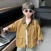 Chaqueta de estilo coreano con cuello mao para niño, nuevo modelo primavera y otoño 2026, top fresco y elegante con cuello camisero para niños, ropa de otoño