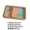 Bandeja Rectangular de Concha de Ratán Vietnamita para Frutas, Bandeja para Sala de Estar, Comedor, Cesta Organizadora de Almacenamiento de Lujo Ligero