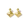 Aretes Tallados en Diamante, Aretes Cuadrados Dobles, Estilo de Fiesta de Lujo, Artículo de Venta Caliente Transfronterizo, Fábrica de Origen Medible