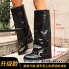 Botas Retro Maillard de Punta Gruesa para Mujer 2026 Nuevas de Primavera y Otoño Talla Pequeña que Aumentan la Altura Adelgazantes de Media Pantorrilla