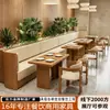 Asientos de Cabina Semicirculares para Restaurante Temático, Asientos de Cabina de Mimbre Montados en la Pared para Restaurante Occidental, Sofá de Asientos de Cabina Integrado para Restaurante de Uso Comercial