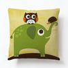 Funda de almohada de lino con animal de dibujos animados lindo elefante suministro de fabricantes de plataforma transfronteriza funda de cojín para coche sofá