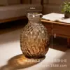 Vaso de Vidro Sódio-Cálcio Personalizado Transfronteiriço, Pote de Armazenamento, Estilo de Padrão em Malha de Luxo Leve, Decoração de Sala de Estar, Armazenamento de Vaso de Flores Estilo Europeu