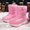 Novas Botas de Neve Infantil de Outono Botas de Inverno Botas Médias Forradas de Lã para Meninas Sapatos de Algodão Meninos e Meninas Botas de Cano Alto de Velcro