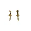 Plugue Estéreo DC 3,5mm Banhado a Ouro Placa Dupla Placa Traseira Rosca Traseira M8,5 Plugue de Áudio 3,5mm Banhado a Ouro Montado