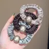 Goma para el pelo de satén perlado para mujer, coletero plisado de alta gama para recogidos bajos, accesorio para el pelo simple y elegante