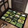 Felpudo de entrada de dibujos animados retro hecho de tierra de diatomeas, alfombrilla absorbente y antideslizante para el baño y el inodoro del hogar