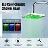 Cabezal de Ducha Superior Led Multicolor Auto-Cambiante para Baño, Cabezal de Ducha Cuadrado Grande, Rotación de 360 Grados, Cabezal de Ducha Superior de 8 Pulgadas