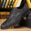 Novos sapatos casuais masculinos, sapatos de dança com cadarço da moda com glitter, sapatos de couro de cano baixo tamanho grande cross-border, sapatos masculinos em estoque