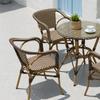Cadeira de Rattan Imitação de Rattan Loja de Café Loja de Chá com Leite Mesas e Cadeiras de Exterior Mobiliário de Rattan para Pátio Hotel Liga de Alumínio Cadeira de Exterior