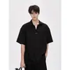 Camiseta Casual de Verano 2025 para Hombre, Tendencia Coreana, Manga Corta, Doble Escote en V, Moda Casual Trendy