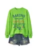 BAKING MAIS QUE Amazon eBay loja independente moda casual feminina outono e inverno gola redonda moletom comércio exterior