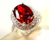 Wish Anillo Elegante de Corindón Rojo para Mujer Explosiones Calientes Zircón Sobredimensionado Moda Fiesta Banquete Joyería de Primera