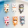 Gato Colorido Fofo DIY Cola de Creme Pingente de Grampo de Cabelo Chaveiro Capa de Celular Acessórios de Resina para Copo d'Água Atacado