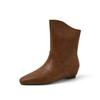 ¡Otoño en Seúl! Botines Cortos de Estilo Francés con Diseño Personalizado y Altura Interior 2025 Invierno Piel de Vaca Botas de Moda de Una Pierna