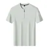 Camisa Polo de Seda de Hielo para Hombre 2026 Nueva de Manga Corta Estilo Delgado de Verano para Hombre de Mediana Edad Papá Casual de Negocios Camiseta de Media Manga