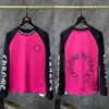 Camiseta de manga longa raglan com combinação de cores clássica 24SS CH para casais transfronteiriça