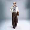 0142 Calça de Inverno Feminina Grossa Elástica na Cintura Slim-Fit, Forrada com Lã e Fleece de Seda Amora, Modeladora, Quente, Casual